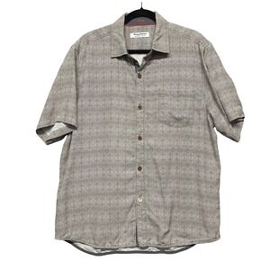 Tommy Bahama Mens Sz L Geometric Print Button Up Shirt Coconut Point Island Zone